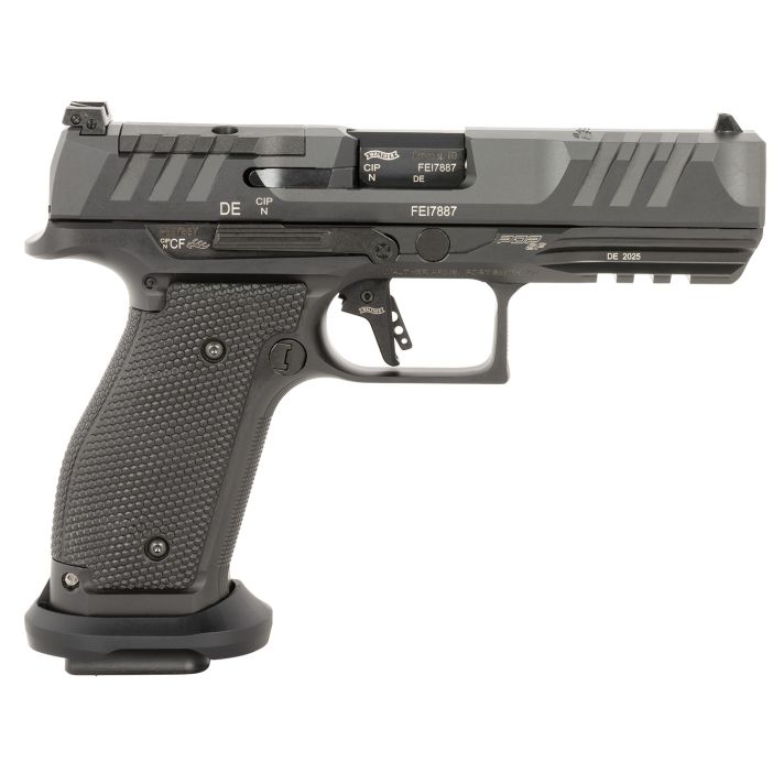 Walther Arms 2897008 PDP Pro Full Size Frame 9mm Luger 20+1 4.50" Black Steel Barrel, Black Optic Ready/Serrated Steel Slide, Black Steel Frame w/Picatinny Rail, Textured Polymer Grip