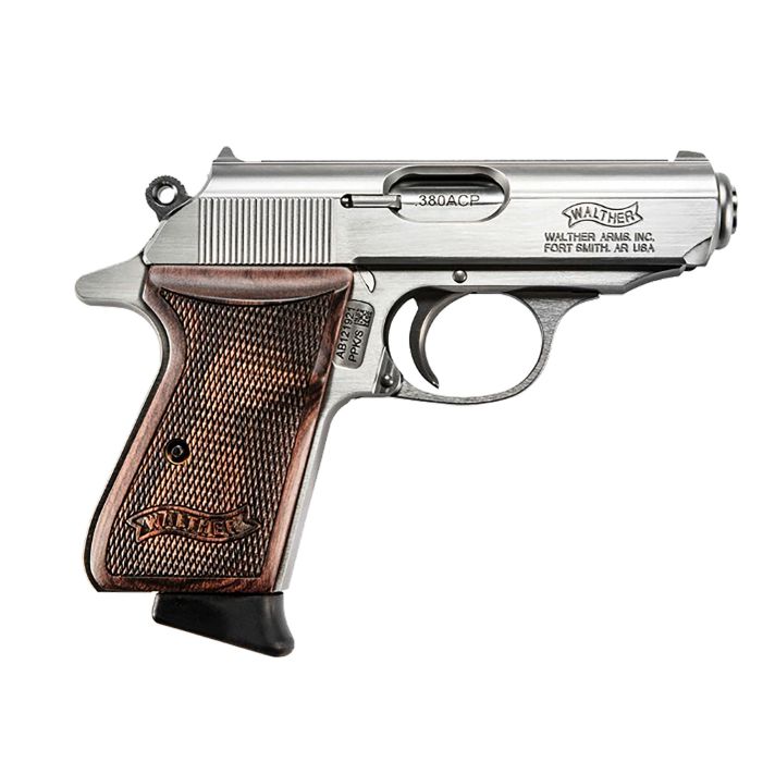 Walther Arms 4796004WG PPK/SCarry Frame 380 ACP 7+1 3.30" Stainless Steel Barrel, Serrated Stainless Steel Slide & Frame w/Beavertail, Walnut Grip