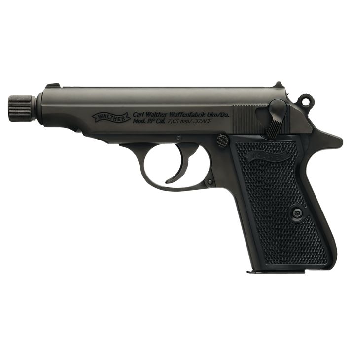 Walther Arms 4796063 PP SD Carry Frame 32 ACP 8+1 3.90" Black Steel Threaded Barrel, Black Steel Slide & Frame w/Beavertail, Black Polymer Grip