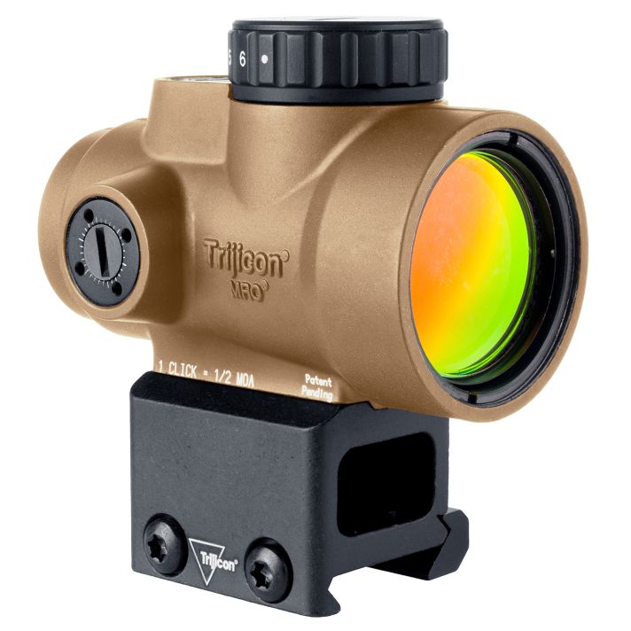 Trijicon 2200328 MRO SDCoyote Tan 1x25mm 2 MOA Red Dot Reticle Lower 1/3 Co-Witness Mount