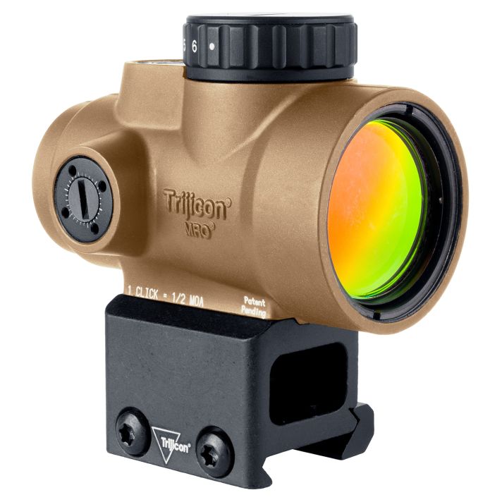 Trijicon 2200349 MRO SDCoyote Tan 1x25mm 2 MOA Green Dot Reticle Lower 1/3 Co-Witness Mount