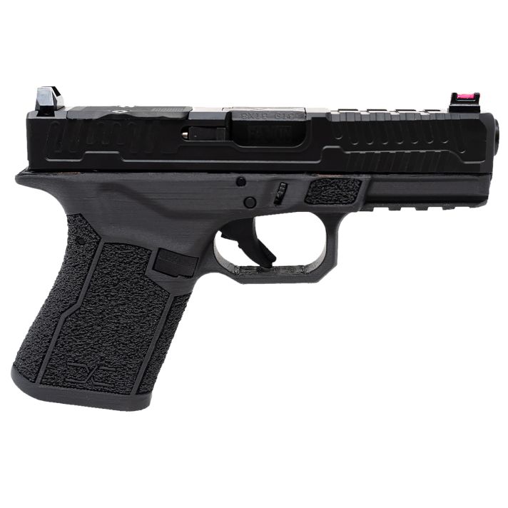 Faxon Firearms FX-19-P-02 FX-19 Patriot Gen 2 Compact Frame 9mm Luger 15+1 Black DLC Match Grade Barrel, Optic Cut/Serrated Slide, Polymer Frame w/Picatinny Rail, Angled Grip