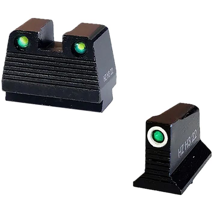 HiViz GMNG21-2 Co-Witness Tritium Night Sight Set Green Fits Glock MOS Models 9mm/40 S&W/357 Sig