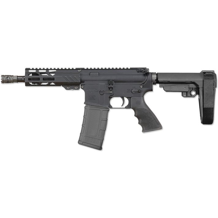 Rock River Arms BLK2132 LAR-15M300 AAC Blackout 30+1 8" Black M-LOK Handguard, Black Aluminum Picatinny Rail Receiver, Black Polymer SB Tactical SBA3 Brace, Black Hogue Rubber Grip