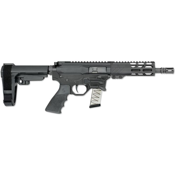 Rock River Arms BT92132 LAR-BT9G9mm Luger 15+1 7" Black Threaded Barrel, M-LOK Handguard, Black Aluminum Picatinny Rail Receiver, Black Polymer SB Tactical SBA3 Brace, Black Hogue Rubber Grip