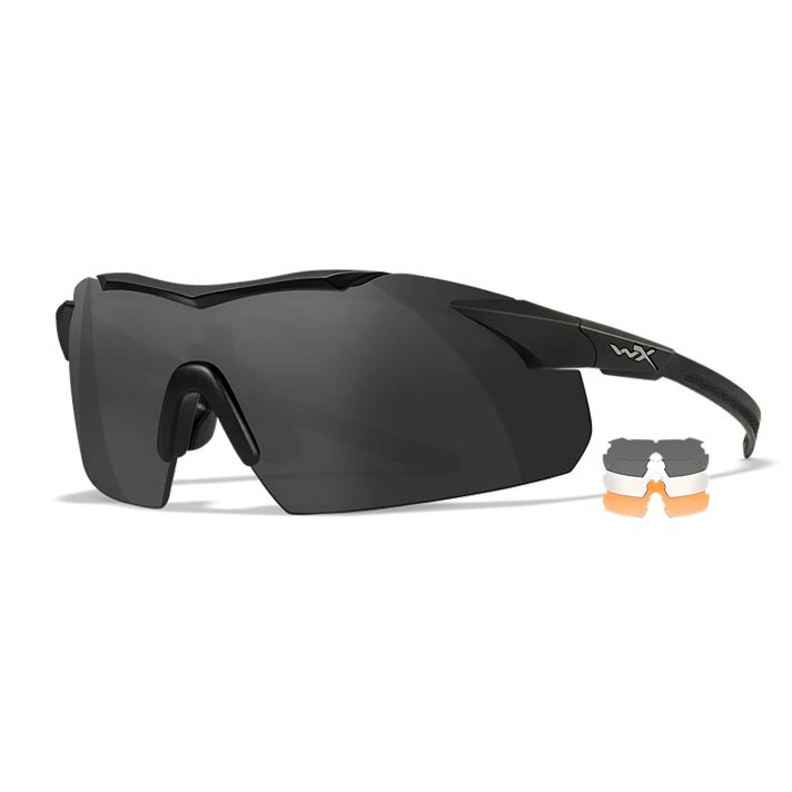 Wiley X 3552 VaporComm Temples Smoke Gray/Clear/Light Rust Lens Polycarbonate Matte Black Frame