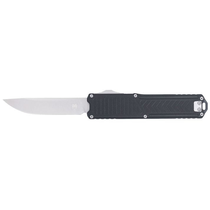 CobraTec Knives CTRNGBLKDNS Ranger3.25" OTF Plain Stonewashed D2 Steel Blade, 4.75" Black Textured G10 Scales Handle