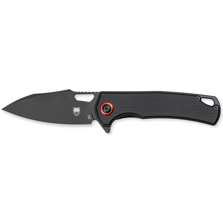CobraTec Knives CTWOLVERINEG10 Wolverine3.13" Folding Drop Point Plain Black Stonewashed D2 Steel Blade, 4.25" Black Textured G10 Scales Handle