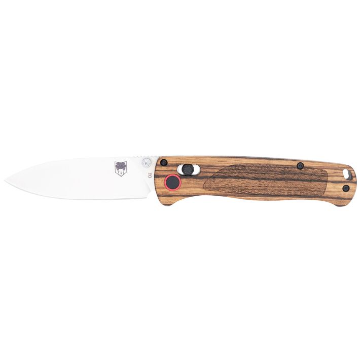 CobraTec Knives CTZWDBLDNS Bar Lock3" Folding Plain Satin D2 Steel Blade, 4.25" Zebrawood Handle