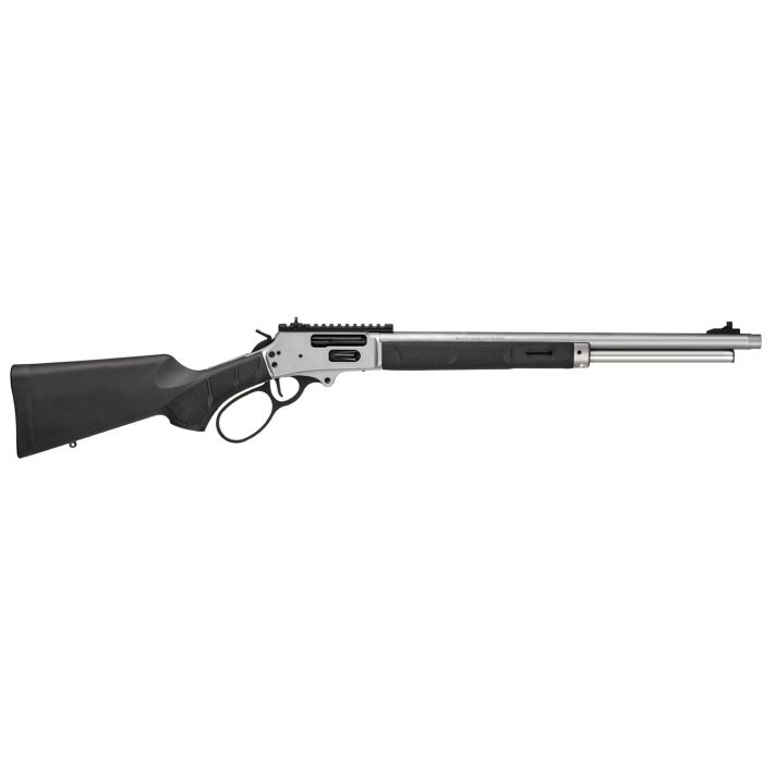 Smith & Wesson 14204 185445-70 Gov 6+1 20" Stainless Threaded Barrel, Stainless Steel Receiver w/Picatinny Rail, Fixed Black Synthetic Stock, Thread Protector