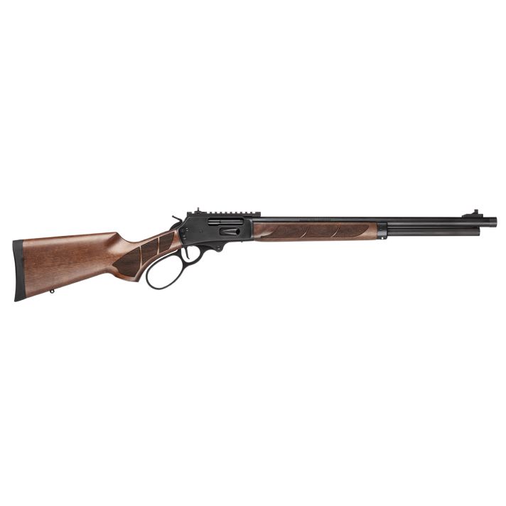 Smith & Wesson 14384 185445-70 Gov 6+1 20" Black Armornite Threaded Barrel, Black Armornite Picatinny Rail Receiver w/Picatinny Rail, Fixed Walnut w/Textured Grip Panels Stock, Thread Protector