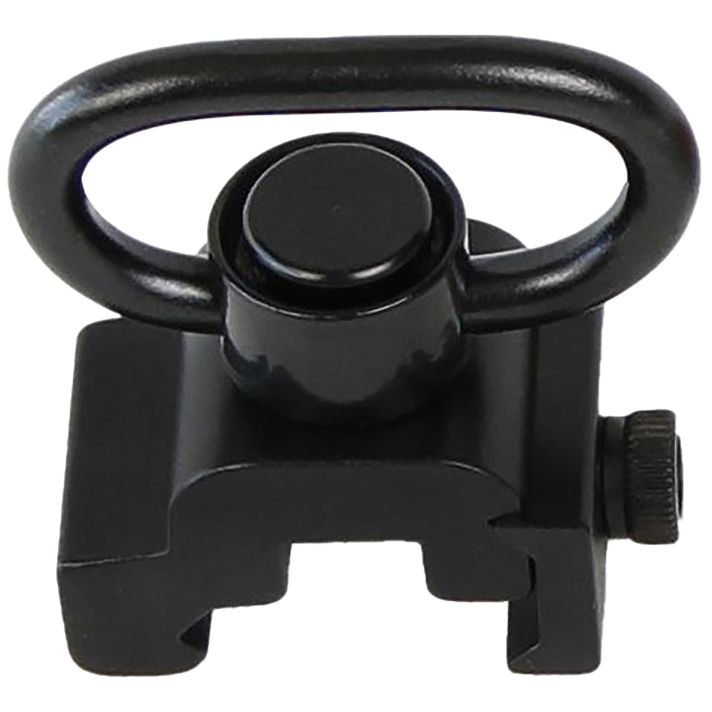 Bulldog BD886 Deluxe Push Button Swivel Black 1.25" Steel QD Rail Mount