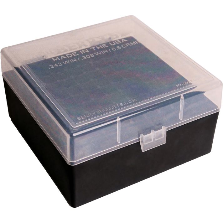 Berry's 25338 Ammo BoxClear/Black Polypropylene 100rd