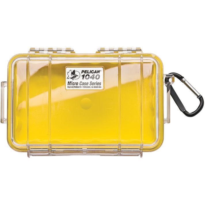 Pelican 1040027100 Micro CaseYellow/Clear Polycarbonate 7.50" Long