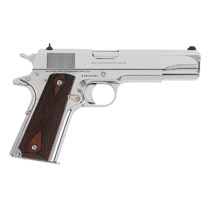 Colt Mfg O1073BSTS Government9mm Luger 9+1 5" Stainless National Match Barrel, Serrated Slide, Stainless Stainless Steel Frame w/Beavertail, Checkered Blue G10 Grip, Ambidextrous