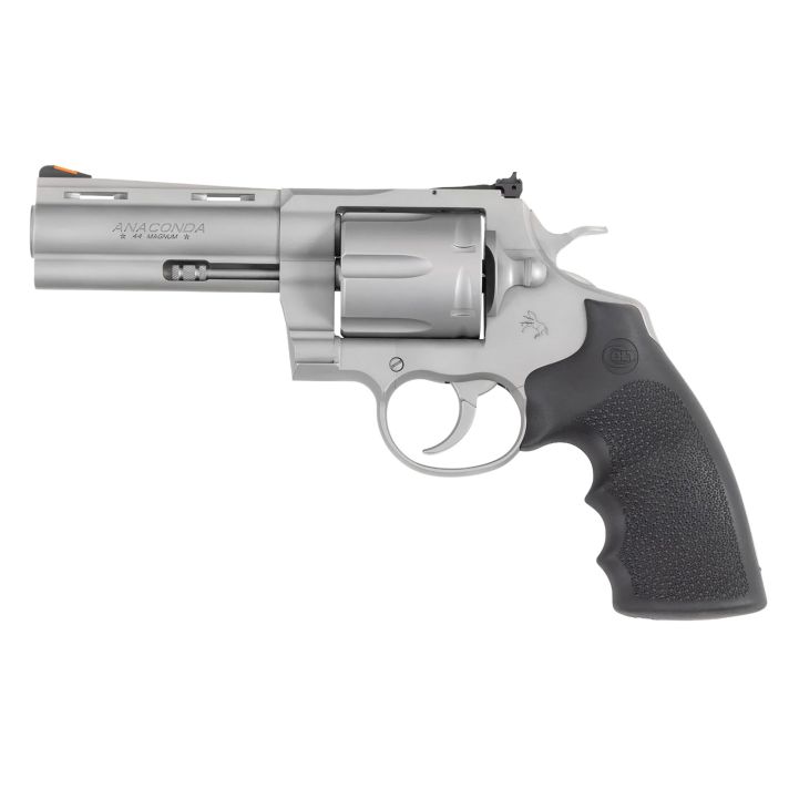 Colt Mfg ANACONDASM4RTS Anaconda44 Mag 6rd Shot 4.25" Matte Stainless Vent Rib Barrel, Cylinder & Frame, Black Grip