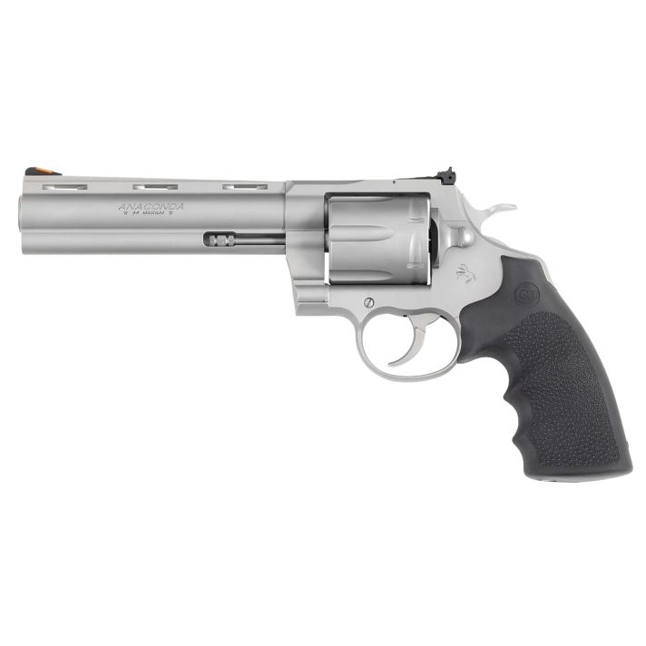 Colt Mfg ANACONDASM6RTS Anaconda44 Mag 6rd Shot 6" Matte Stainless Vent Rib Barrel, Cylinder & Frame, Black Grip