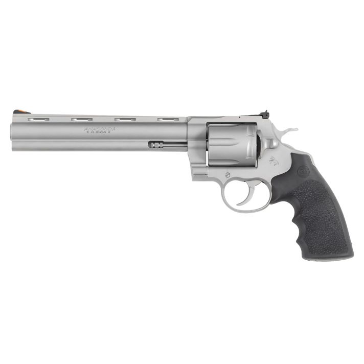 Colt Mfg ANACONDASM8RTS Anaconda44 Mag 6rd Shot 8" Matte Stainless Vent Rib Barrel, Cylinder & Frame, Black Grip