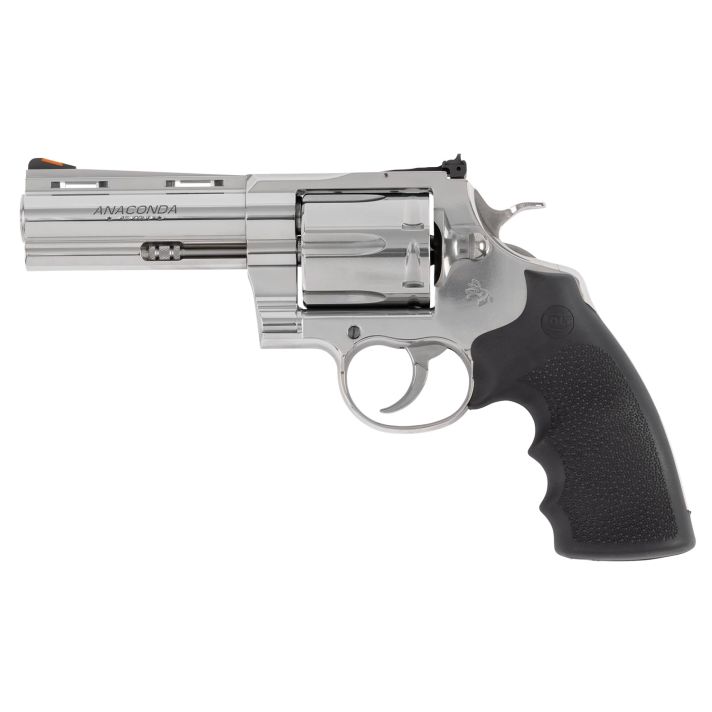 Colt Mfg ANACONDASP4RTS45C Anaconda45 Colt (Long Colt) 6rd Shot 4.25" Stainless Vent Rib Barrel, Cylinder & Frame, Black Grip