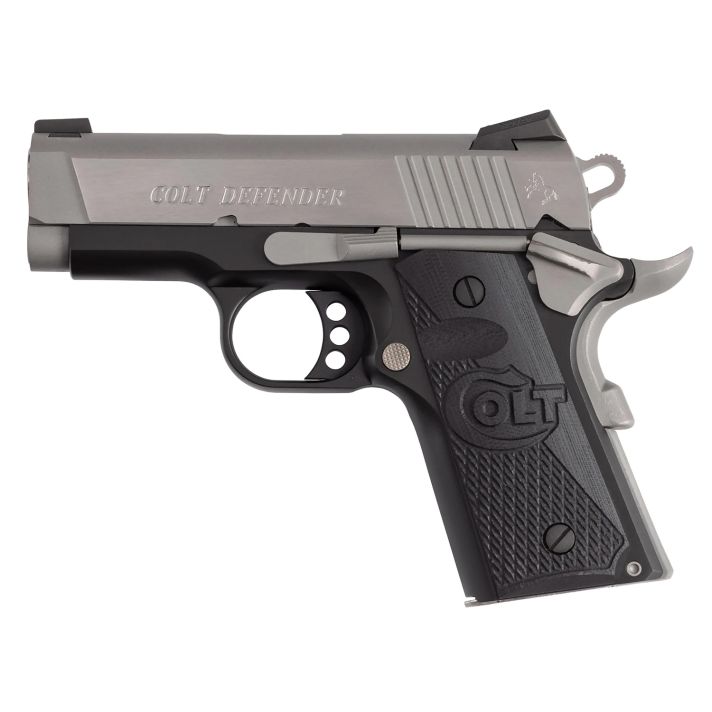 Colt Mfg O7800XETT Defender45 ACP 7+1 3" Carbon Steel Slide, Aluminum Frame w/Beavertail, G10 Grip