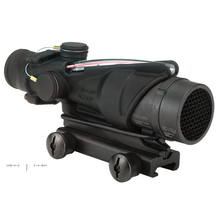 Trijicon 100226 ACOGBlack Hardcoat Anodized 4x32mm Illuminated Red Chevron Reticle