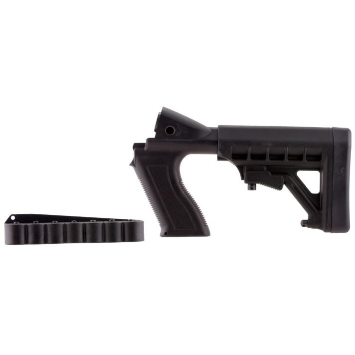 Archangel AA50088 Tactical Pistol Grip StockBlack Synthetic 6 Position with Shell Holder for 12 Gauge Mossberg 500, 590; Maverick 88