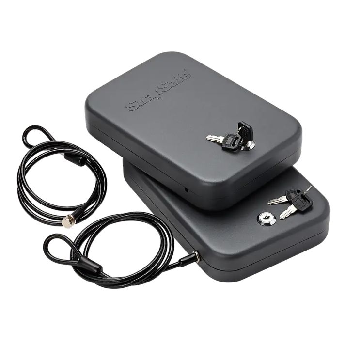 SnapSafe 75201 Lock BoxLarge Key Entry Black Steel 9.50" L x 6.50" W x 1.75" D 2pk