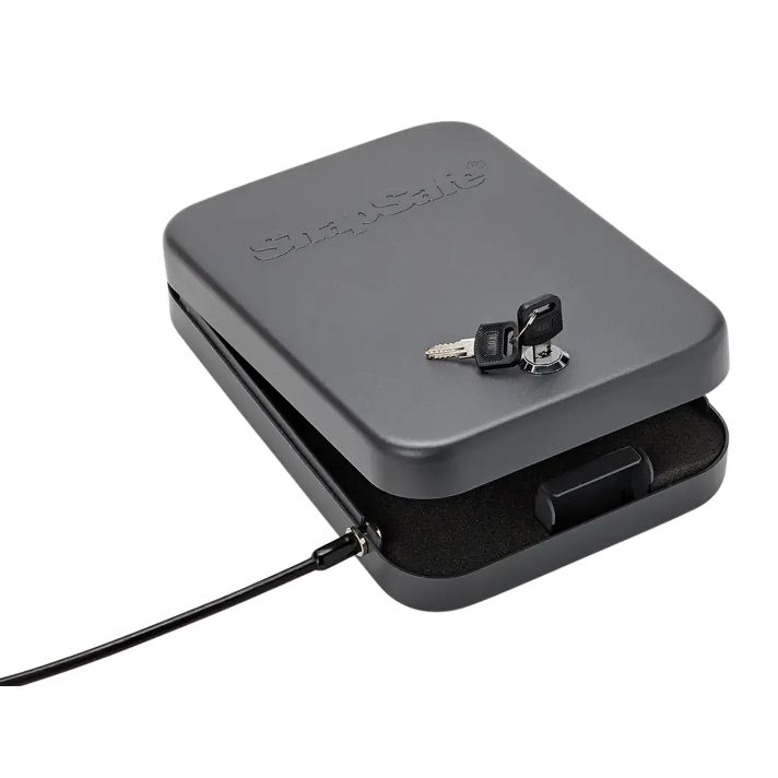 SnapSafe 75210 Lock BoxXL Key Entry Black Steel Holds 1 Handgun 10" W x 7" H x 2" D