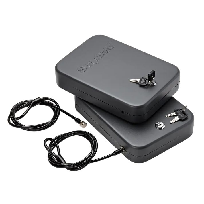 SnapSafe 75211 Lock Box Keyed Alike XL Key Entry Black Steel Fireproof- Yes 2 Pack