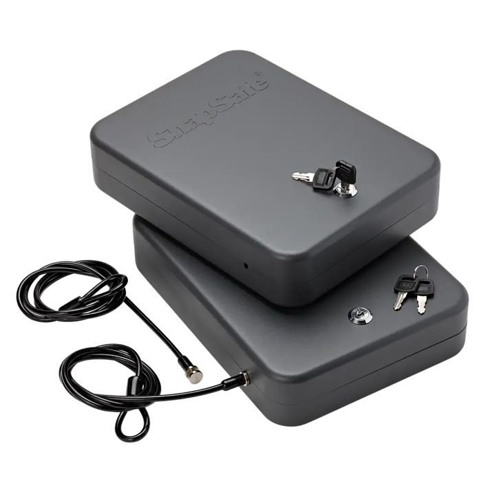 SnapSafe 75221 Lock Box2XL Key Entry Black Steel 11.50" L x 8.50" W x 2.50" D 2pk