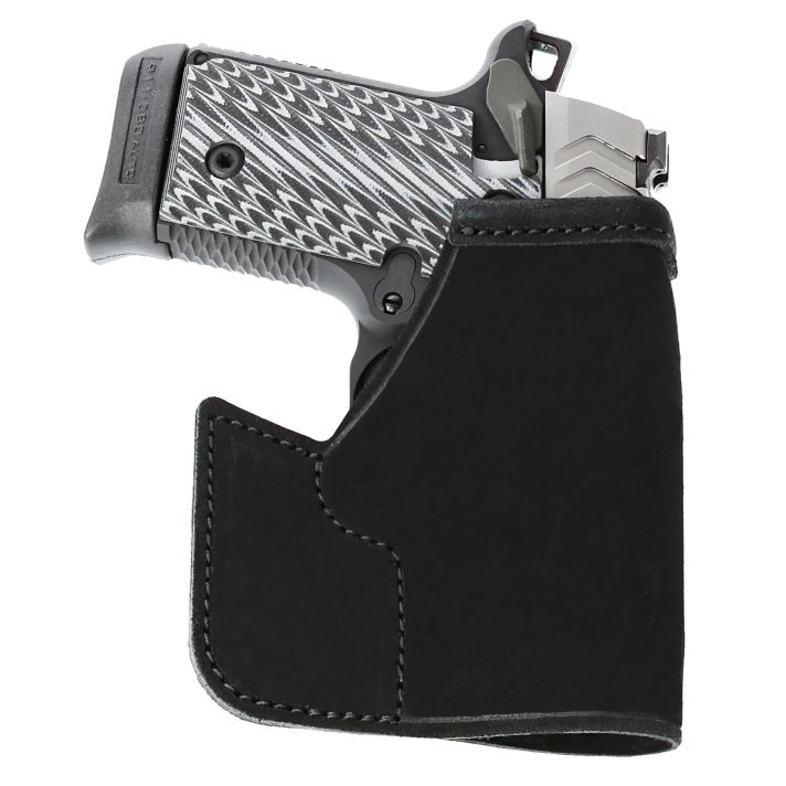 Galco PRO652B Pocket ProtectorBlack Leather Fits S&W M&P Shield/Plus/2.0 Ambidextrous