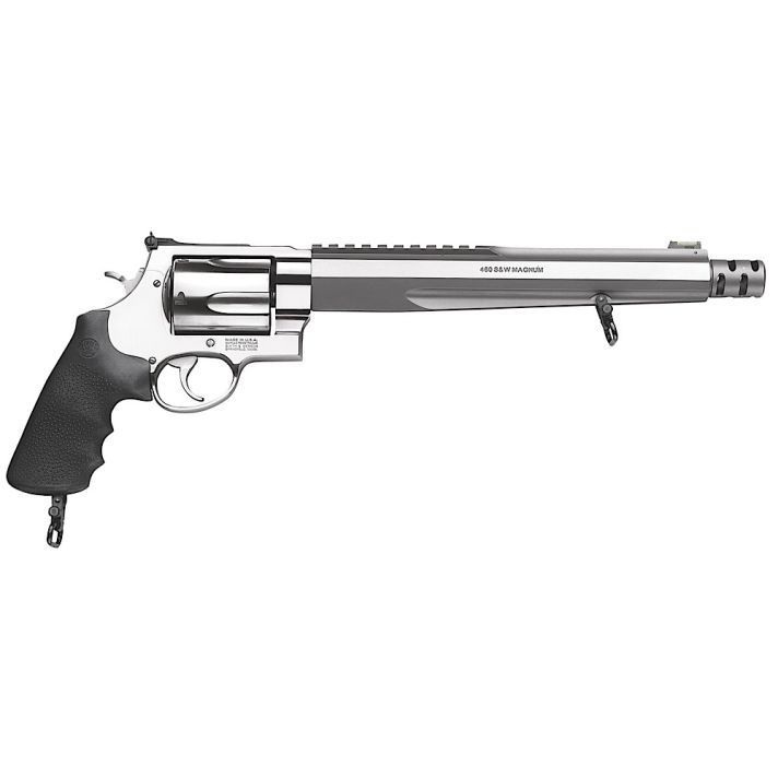 Smith & Wesson 170262 Performance Center Model 460 XVR 460 S&W Mag 5rd 10.50" with Rail Barrel Overall Stainless Stainless Steel with Black Polymer Grip Includes Muzzle Brake