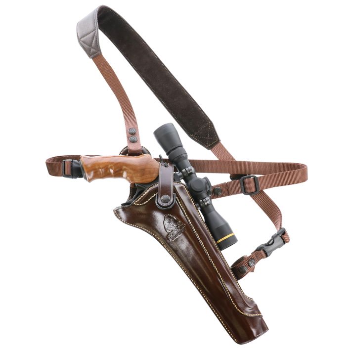 Galco KH130H Kodiak Hunter Chest Holster Havana Brown Leather Shoulder/Torso Strap Fits S&W N Frame Fits Ruger Blackhawk 7.50" Right Hand