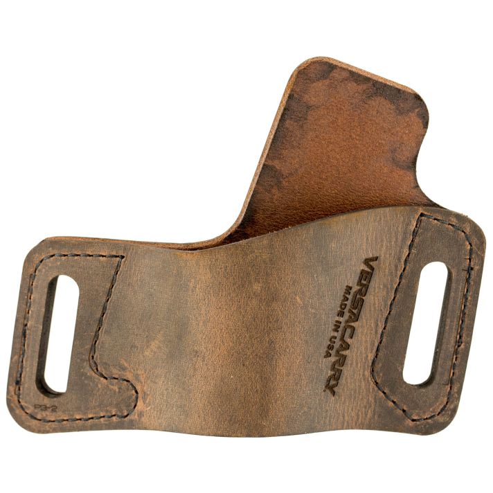 Versacarry WBOWB23 Protector S1 OWB Distressed Brown Leather Belt Slide Fits Large Semi-Auto Right Hand