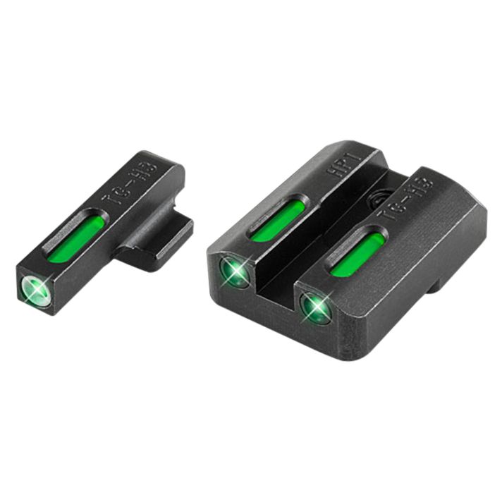TruGlo TG13HP1A TFXBlack | Green Tritium & Fiber Optic White Outline Front Sight Green Tritium & Fiber Optic Rear Sight