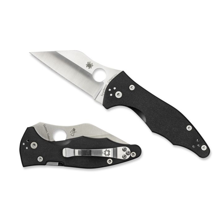 Spyderco C85GP2 Yojimbo 23.20" Folding Wharncliffe Plain Satin CPM S30V SS Blade/ Black Textured G10 Handle Includes Pocket Clip