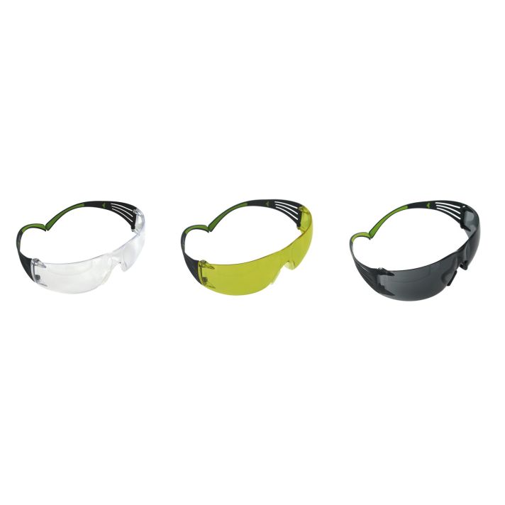 Peltor SF4003PK6 Sport SecureFit 400 Adult Clear/Amber/Gray Lens Anti-Scratch Polycarbonate Black Frame 3 Pack