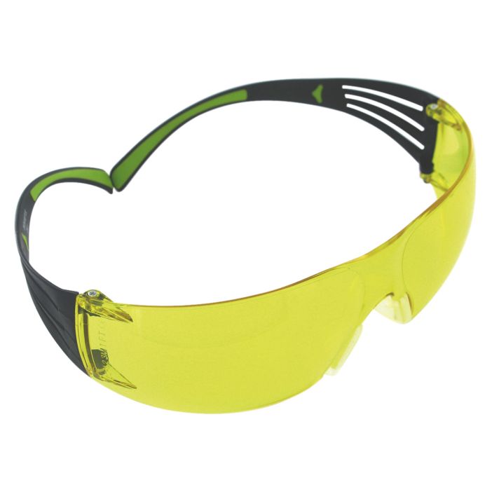 Peltor SF400PA8 Sport SecureFit 400 Adult Wraparound Amber Lens Polycarbonate Black Frame