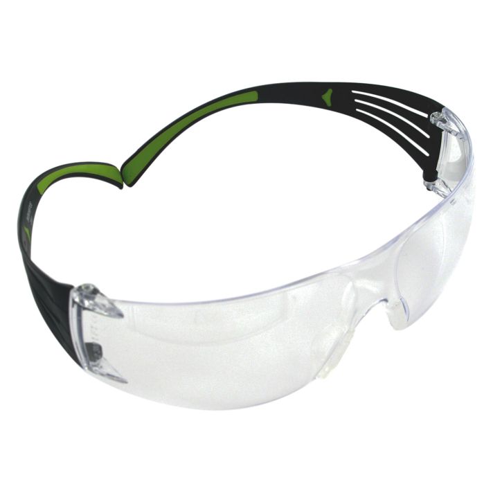 Peltor SF400PC8 Sport SecureFit 400 Adult Wraparound Clear Lens Polycarbonate Black Frame