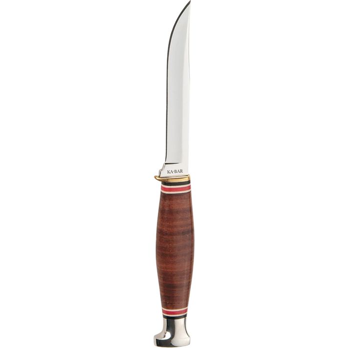 Ka-Bar 1226 Little Finn3.63" Fixed Clip Point Plain Polished 5Cr15MoV SS Blade, Brown Leather Handle, Includes Sheath
