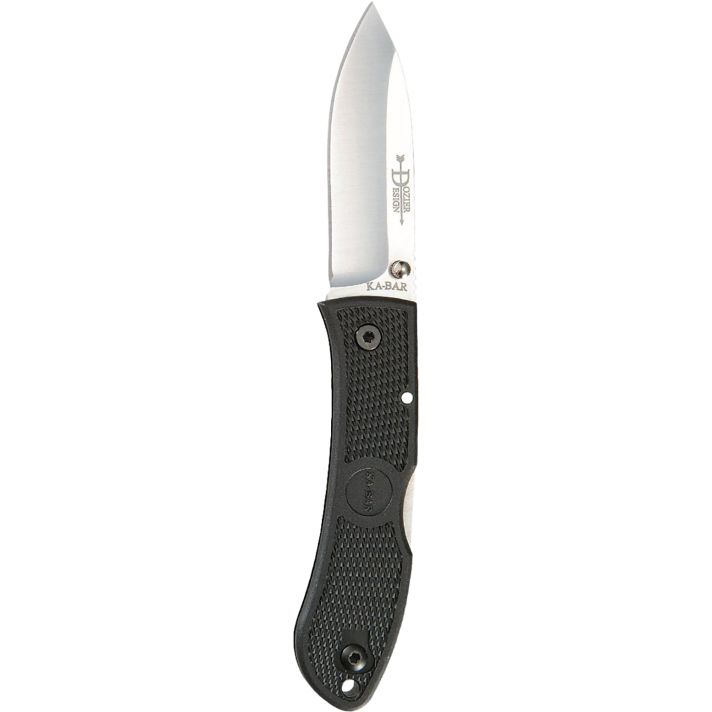 Ka-Bar 4062 Dozier Hunter 3" Folding Drop Point Plain AUS-8A SS Blade, Black Zytel Handle, Includes Pocket Clip