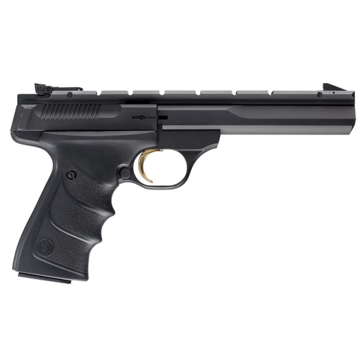 Browning 051421490 Buck Mark Contour *CA Compliant 22 LR 10+1 5.50" Black Contoured Barrel, Matte Blued Aluminum Frame & Receiver w/Rail, Black Overmolded Grip, Right Hand