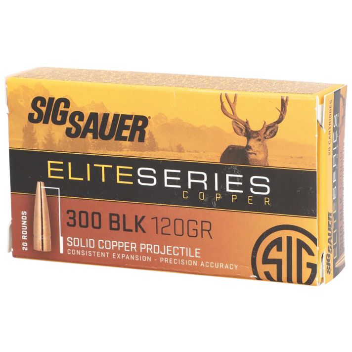 Sig Sauer E300H120 Elite Copper Hunting300Blackout 120gr Copper Solid 20 Per Box/10 Case