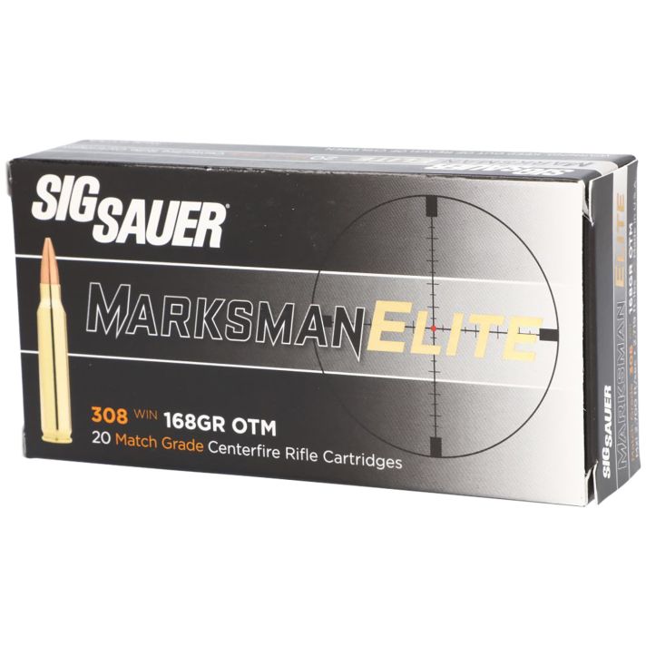 Sig Sauer E308M120 Marksman Elite308 Win 168 gr Open Tip Match 20 Per Box/ 25 Case