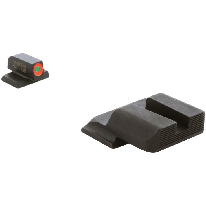 AmeriGlo SW433B Protector Sight Set for Smith & Wesson M&PGreen Tritium Orange Outline Front Sight-Black Serrated Rear Sight