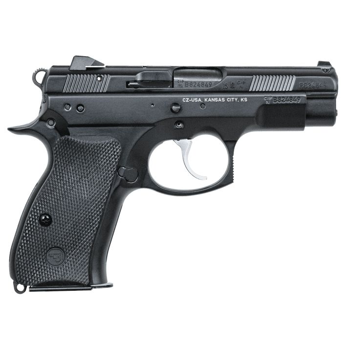 CZ-USA 01194 CZ 75 D PCA *CA Compliant Compact Frame 9mm Luger 10+1 3.75" Black Steel Barrel, Black Serrated Steel Slide, Black Polycoat Aluminum Frame w/Beavertail, Black Rubber Grip