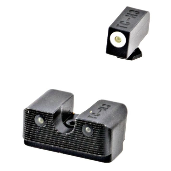 TruGlo TG231G2W Tritium ProHigh, White Outline Tritium Front/ Green Tritium Rear/Black Nitride Fortress Frame, Compatible w/Most Glock Except MOS, Front Post/Rear Dovetail Mount