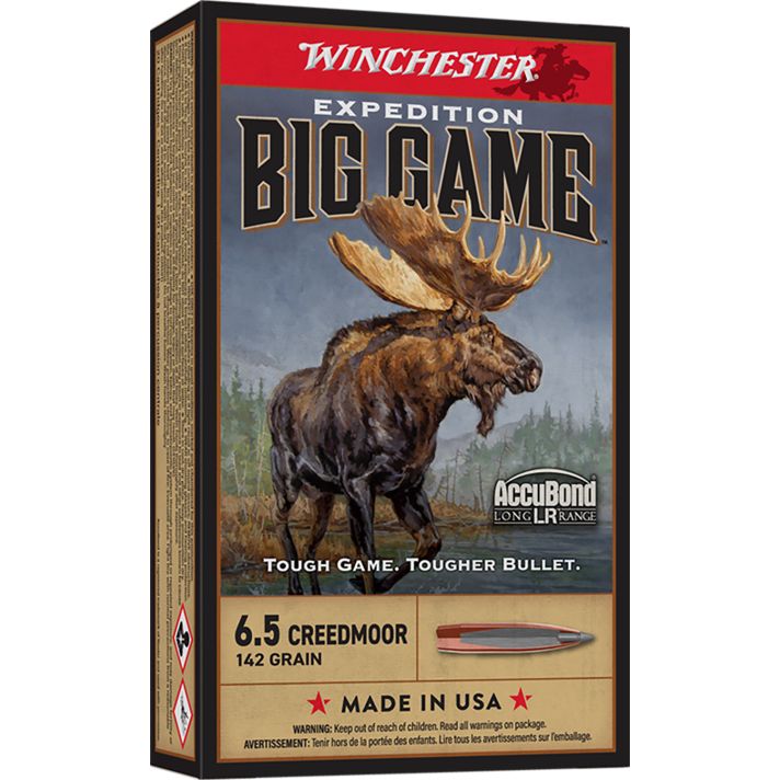 Winchester Ammo S65LR Expedition Big Game Long Range 6.5Creedmoor 142gr Nosler AccuBond Long Range 20 Per Box/10 Case