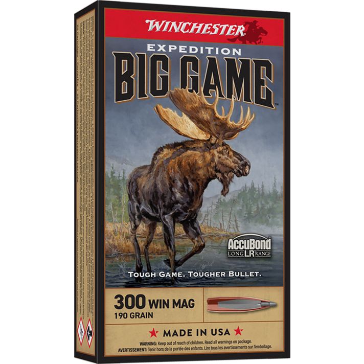 Winchester Ammo S300LR Expedition Big Game Long Range 300WinMag 190gr Nosler AccuBond Long Range 20 Per Box/10 Case