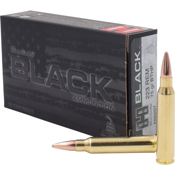 Hornady 80267 Black223Rem 75gr Boat Tail Hollow Point 20 Per Box/10 Case